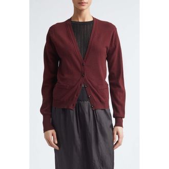 Maison Margiela Virgin Wool Cardigan in Burgundy at Nordstrom, Size Medium