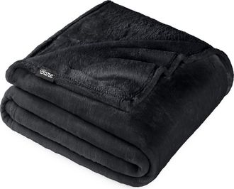 Bare Home Microplush Fleece Blanket in Black at Nordstrom, Size King