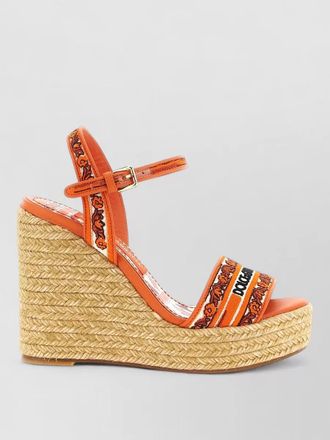 Dolce & Gabbana maiolica wedges braided sole embroidered strap