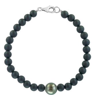 Effy Onyx & Tahitian Pearl Bracelet in Black at Nordstrom Rack, Size 8.5