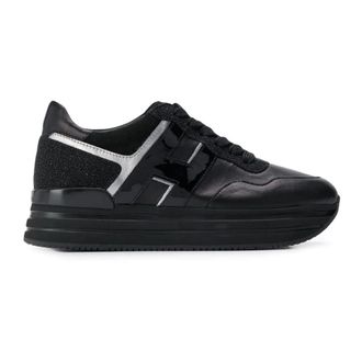 Hogan Midi H222 Sneakers - Dames - Sneakers - Zwart - 35 EU - Leer - Schoenen