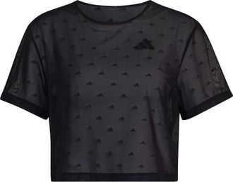 adidas Primelift Essentials Workout Boxy Mesh Funktionsshirt f&uuml;r Damen | schwarz/grau