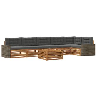 vidaXL Conjunto De Sof&aacute;s De Exterior 7 Pcs Natural Y Antracita Vidaxl