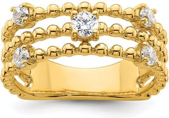 Diamond2Deal 14k Gold Lab Grown Diamond Wedding Band Ring 0.37Ct Clarity- VS Color- D-E