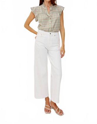 Rails Ruthie Cap Sleeve Top In Julep Mint Check