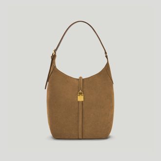 DeMellier The Siena Bucket in Tobacco Suede Leather Shoulder bag