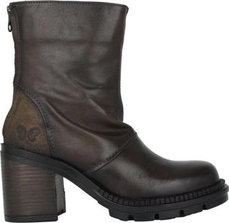 Felmini Tibre Saturnia Zipper Boot - Dames - Laarzen met Hak - Groen - 36 EU - Leer - Schoenen