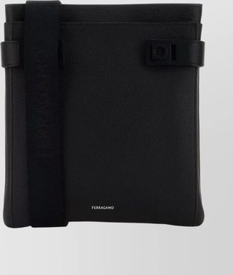 Ferragamo crossbody leather bag textured finish