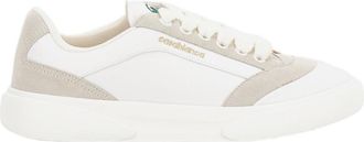 Casablanca White Suede Perforated Fabric Sneakers