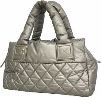 Chanel Silver Nylon Tote Bag (Pre-Owned)