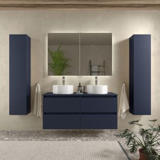 Cygnus Bath Mueble De Ba&ntilde;o Bequia 140cm Azul Satinado Con Encimera (lavabo No Incluido)