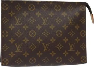 Louis Vuitton Pre-owned Canvas pouches - Dames - Vintage Tassen - Bruin - ONE Size - Leer - Vintage