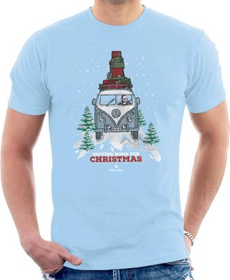 Volkswagen Christmas Camper White Text Mens T-Shirt