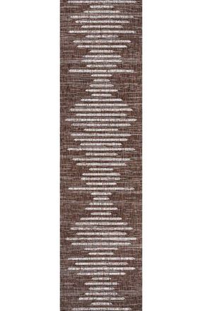 Jonathan Y Designs Zolak Berber Stripe Geometric Indoor/Outdoor Area Rug in Brown/beige at Nordstrom, Size 2Ft 0In X 8Ft 0In