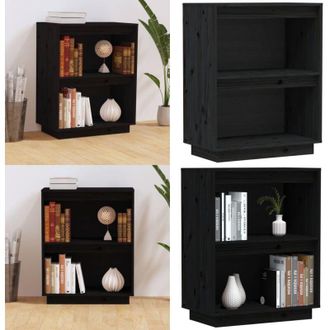 vidaXL Mobile Consolle Nero 60x34x75 cm in Legno Massello di Pino - Mobile in legno - Consolle nero