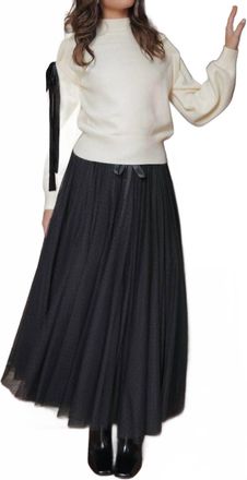 Rose Carmine Carla Long Sleeve Sweater In Ecru