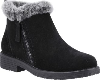 Hush Puppies Marnie Su&egrave;de Dames Zwarte Winter Enkellaarzen
