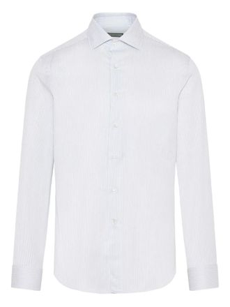 Canali Gestreept overhemd - Blauw