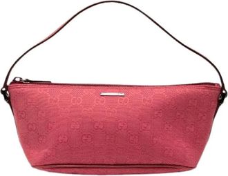 Gucci Pre-owned Shoulder Bags, female, Red, Size: ONE SIZE Pre-owned Canvas Shoulder Bag
