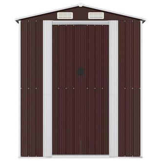 Berkfield Home Garden Shed Dark Brown 192x191x223 cm Galvanised Steel | Size: 192 x 191 x 223 cm