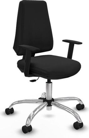 Piqueras y Crespo Piqueras Y Crespo - Elche Cp Similpiel Negro Brazos 1d Base Cromada Ruedas Nailon 65mm