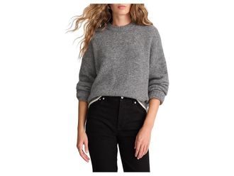 Madewell Charm Kritty Pullover Womens Sweater Grey And Ivory Tipping : XL (Womens 14-16), Polyamide/Viscose/Wool