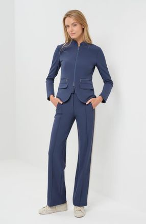 Anatomie Gisela Aeroflow Zip Front Twill Blazer in True Blue at Nordstrom, Size X-Large