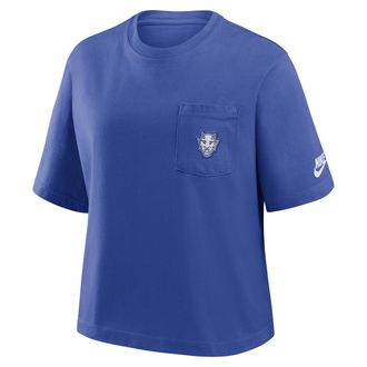 Nike Duke Legacy Pocket Boxy Nike Womens College T-Shirt in Blue | 11CM4EVDUV-SYF