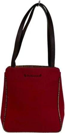 Burberry Pre-owned Shoulder Bags, female, Red, Size: ONE SIZE Pre-owned Canvas shoulder-bags