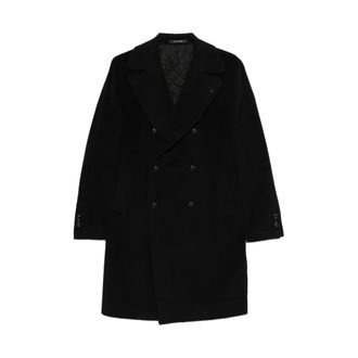 Tagliatore Double-Breasted Coats, male, Black, Size: 2XL Arden Coat