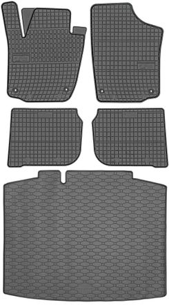 OEM Skoda Rapid Spaceback (10/2013-03/2019) - Juego De Alfombrillas De Goma Para Coche + Alfombrilla Para Maletero