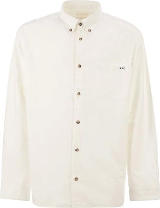 A.P.C. A.p.c., Heren, Overhemden, Wit, Maat: XL