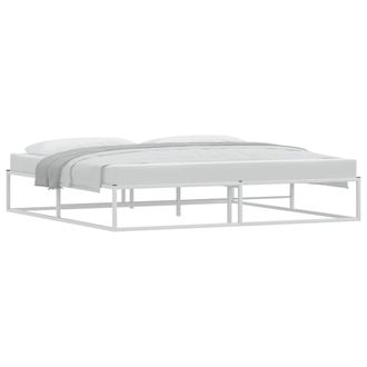 vidaXL Estructura De Cama Sin Colch&oacute;n Metal Blanco 200x200 Cm Vidaxl