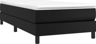 vidaXL Vidaxl - Cama Box Spring Con Colch&oacute;n Cuero Sint&eacute;tico Negro 100x200 Cm