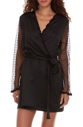 Flora Nikrooz Showstopper Robe in Black at Nordstrom, Size Medium