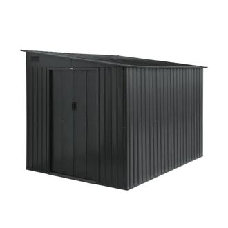 Sweeek Caseta de jard&iacute;n de metal con kit de anclaje, 5,5m&sup2;, antracita