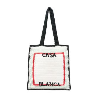 Casablanca Gehaakte Tas - Dames - Shoppers - Wit - ONE Size - Katoen - Tassen