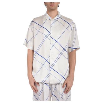 Ih Nom Uh Nit Short Sleeve Shirts, male, Beige, Size: 2XL Logo-Print Short Sleeve Shirt