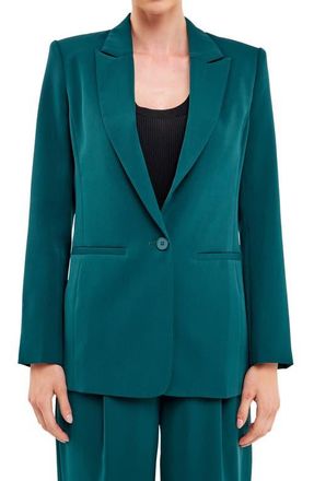 endless rose Tailored Single Button Blazer in Emerald at Nordstrom, Size X-Small