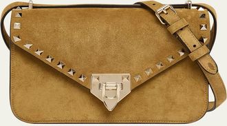 Valentino Garavani Rockstud Suede Shoulder Bag