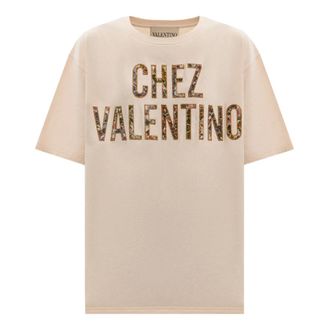 Valentino Betulla T-shirt - female - Valentino - T-Shirts - Beige - M - Tops