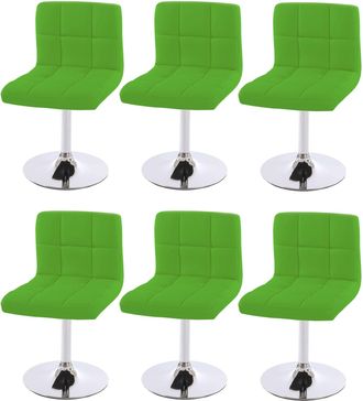 Hhg Hhg - Nunca Usado] Lote De 6 Sillas De Comedor Silla Giratoria Silla Kavala Imitaci&oacute;n Cuero Cromo, Verde