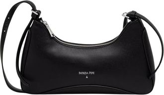 Patrizia Pepe Hobo Bag - Dames - Schoudertassen - Zwart - ONE Size - Leer - Tassen