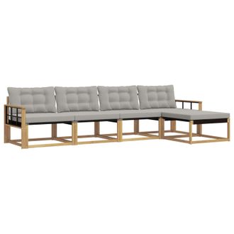 vidaXL Conjunto De Sof&aacute;s De Exterior 5 Pcs Blanco Y Gris Claro Vidaxl