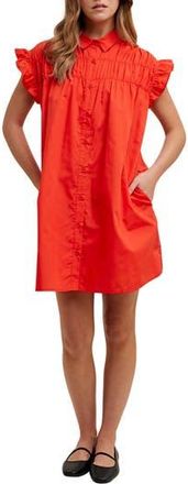 Wishlist Flutter Sleeve Button-Up Shift Dress in Cherry at Nordstrom Rack, Size Medium