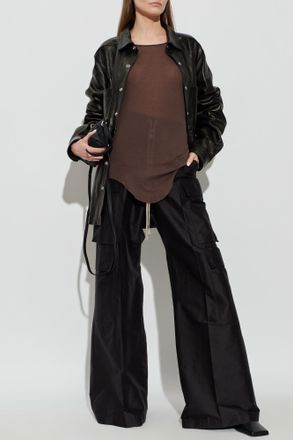 Rick Owens Top With Raw Finish, Womens, Brown