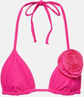 Same Swim Floral-applique triangle bikini top