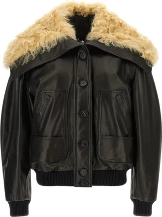 The Attico Bomber Jacket - female - The Attico - Leather Jackets - Black - XS - Jackets