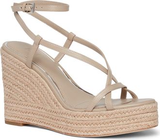 Paige Marlow Ankle Strap Espadrille Platform Wedge Sandal in Light Tan at Nordstrom, Size 9.5