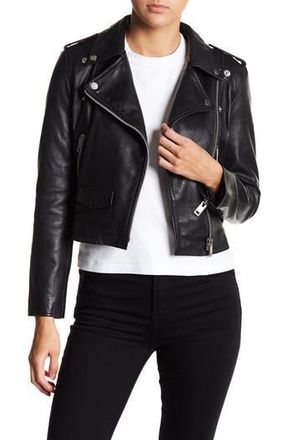 Walter Baker Liz Leather Crop Moto Jacket in Black at Nordstrom Rack, Size X-Small